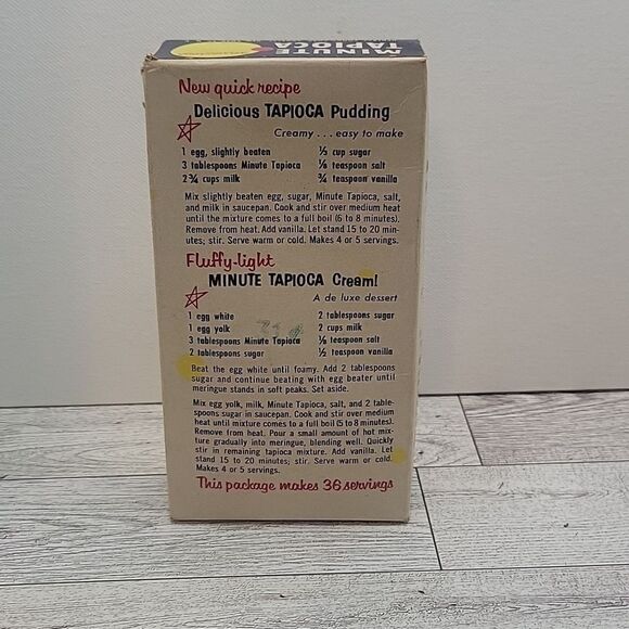 Minute Tapioca Vintage Advertising Box Decor Farmhouse Rustic Kitchen - Picture 3 of 8